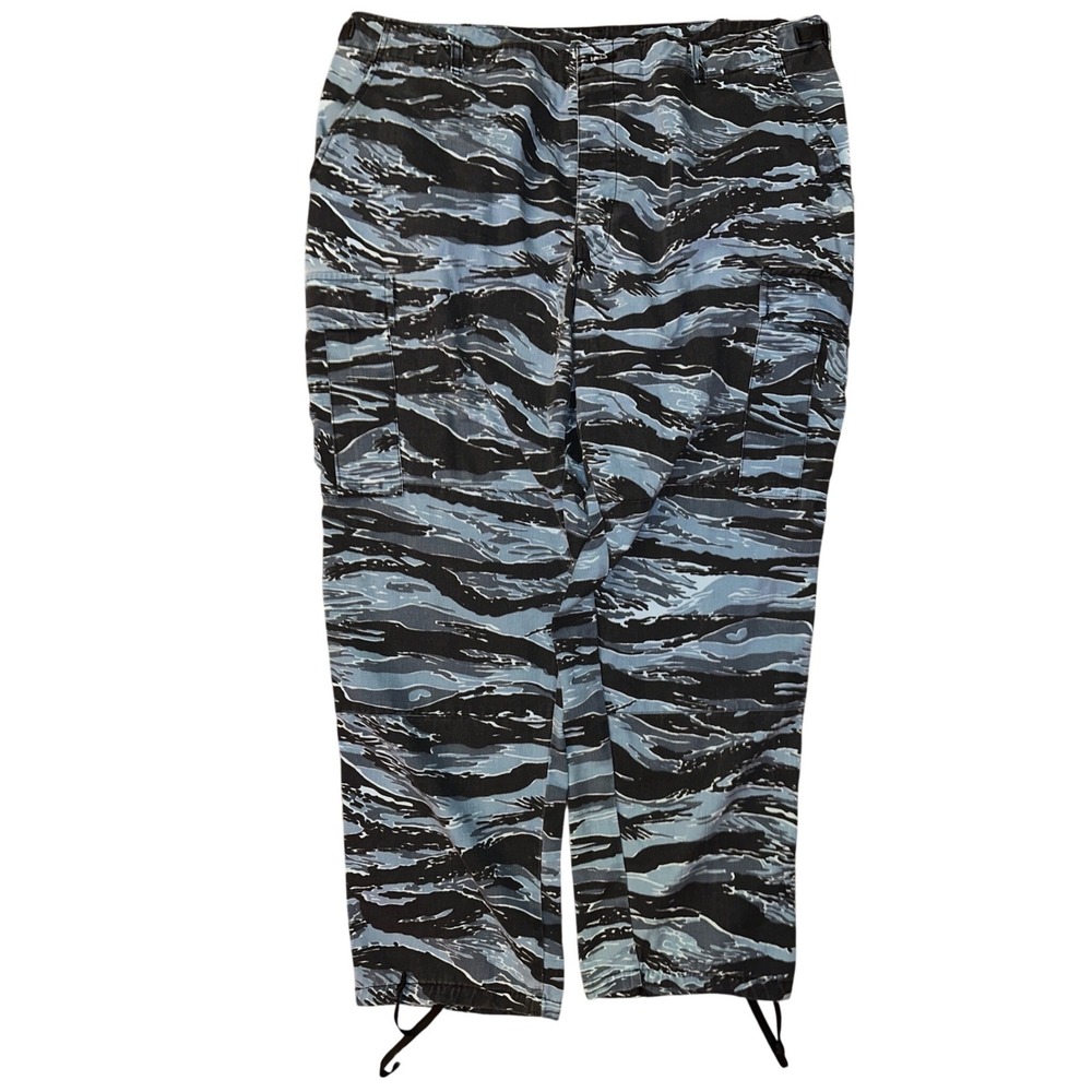 Blue Tiger Stripe Camo Cargo Pants Mens XL Regular Tactical Military BDU Blue